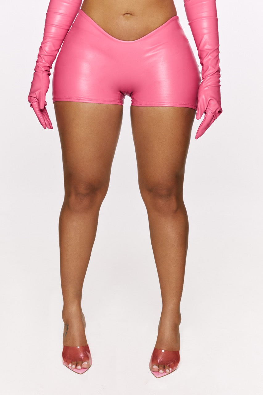 Luna U-Shaped Waistline Shorts - Pink